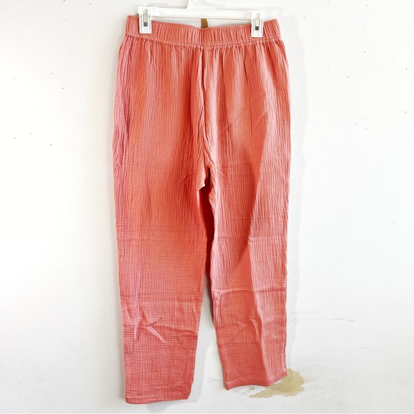 Marine Layer Pants Paula Easy Tapered Gauzy Cotton Pant in Rosette Pink Sz M NWT - Picture 13 of 16